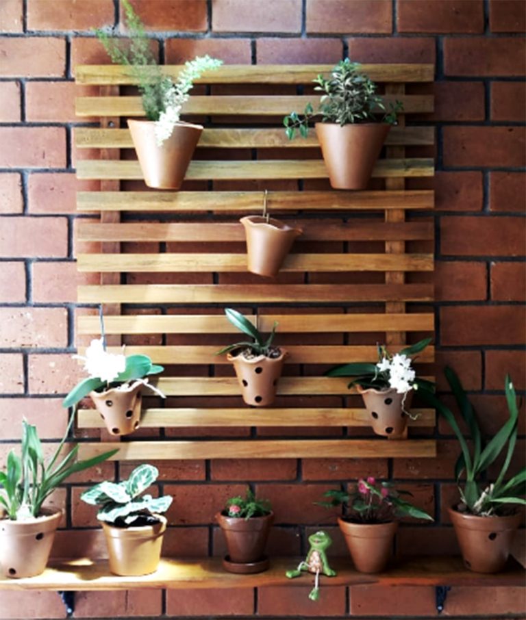 Jardim vertical ripado de 0,90 m para apartamento
