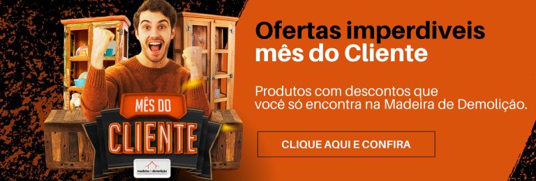 Página de ofertas da Madeira de Demolição com móveis rústicos
