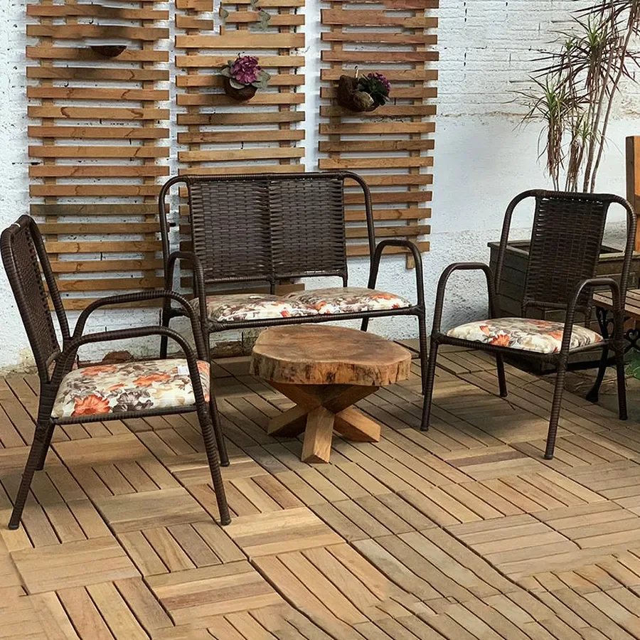 Sofá Amora de 2 lugares com estrutura confortável e design ideal para salas ou varandas com estilo moderno