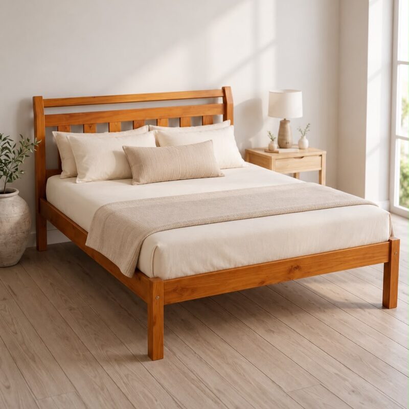 CAMA DE CASAL VITORIA MADEIRA NATURAL ECO P COLCHAO 1,38M - DE 1.959,00 POR 1.408,00 OU 12X 140,80 - SKU 123073