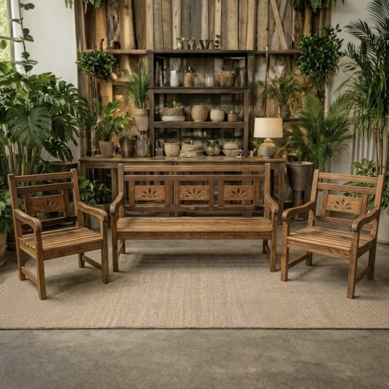 CONJUNTO BANCO MISTO FLOR 1 SOFA 3 LUGARES E 2 POLTRONAS - DE 2.737,00 POR 1.683,00 - OU 12X 168,30 - SKU 127150_127151