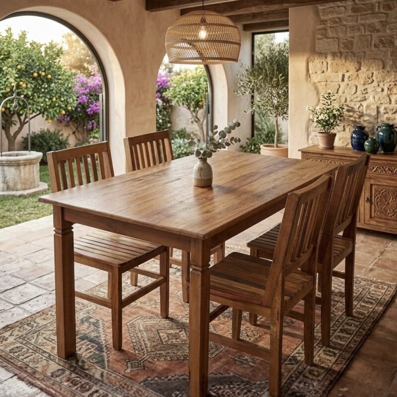 MESA DE JANTAR TRADICIONAL MISTA NATURAL 1,20 X 0,80M - DE 1.349,00 POR 878,00 - SKU 127360
