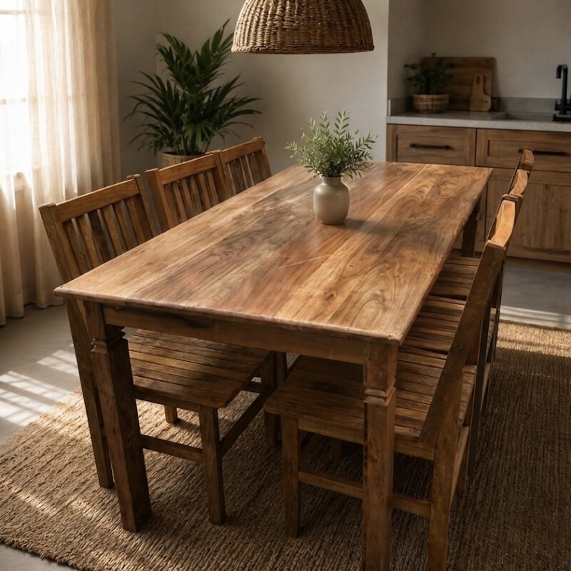 MESA DE JANTAR TRADICIONAL MISTA NATURAL 1,60 X 0,80M - DE 1.749,00 - POR 1.097,00 - OU 12X 109,70 - SKU 127362