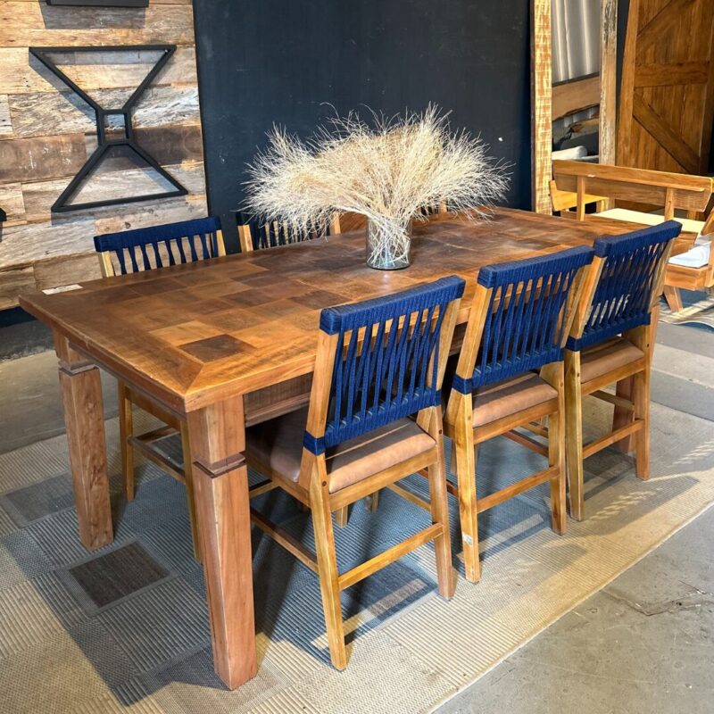 MESA JANTAR PATCHWORK MISTA NATURAL 2,00X0,90M DE R$3.891,89 12X R$250,20 OU A PARTIR DE R$2.502,00 ATÉ 35% DE DESCONTO BLACK SKU 126845